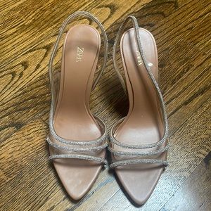 Zara heels with rhinestone detail